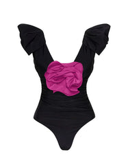 Purple Rose  Ruffles One Piece