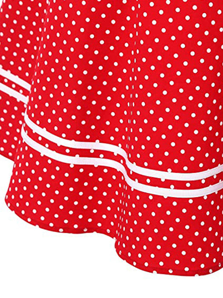 1950S Polka Dots Halter Sailor Style Dress