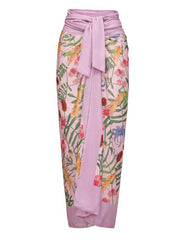 Pink Floral Print Retro Style Ruffles One Piece