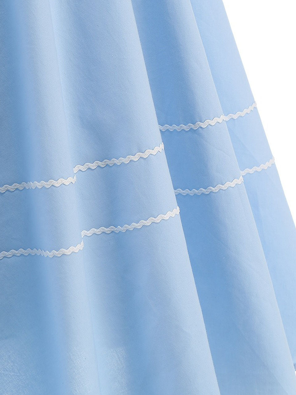 1950S Blue High Waist Pleated Swing Vintage Skirt