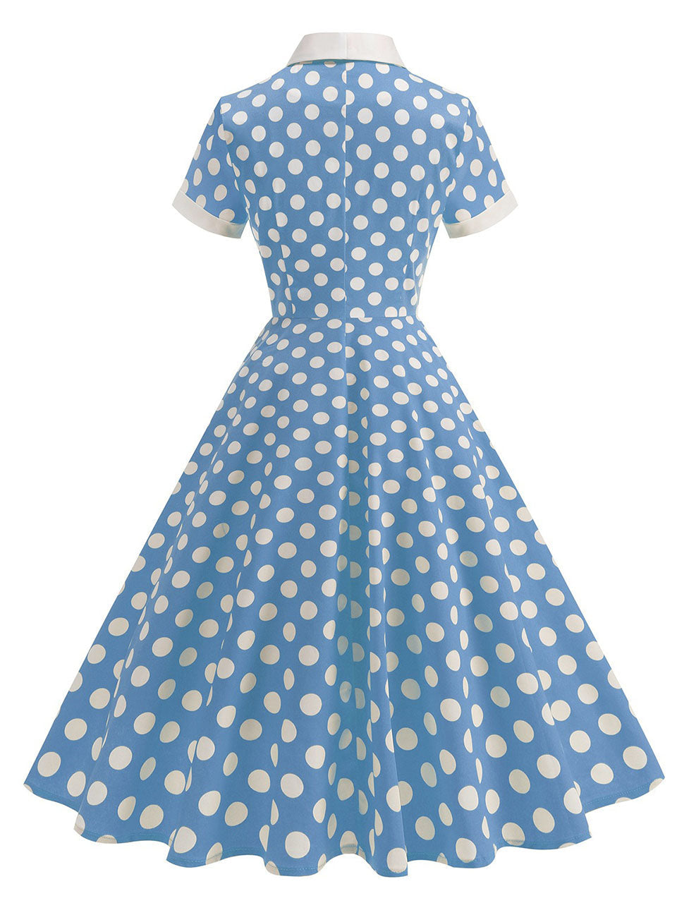 Tuxedo Collar Polka Dots 1950S Dress