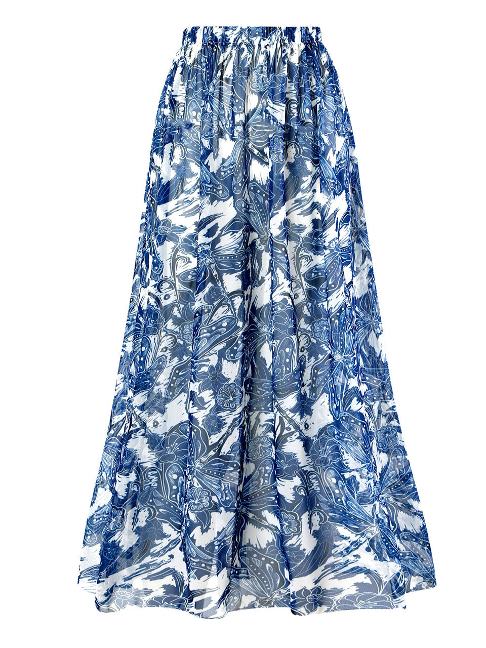 Blue Dragonfly Print V Neck One Piece