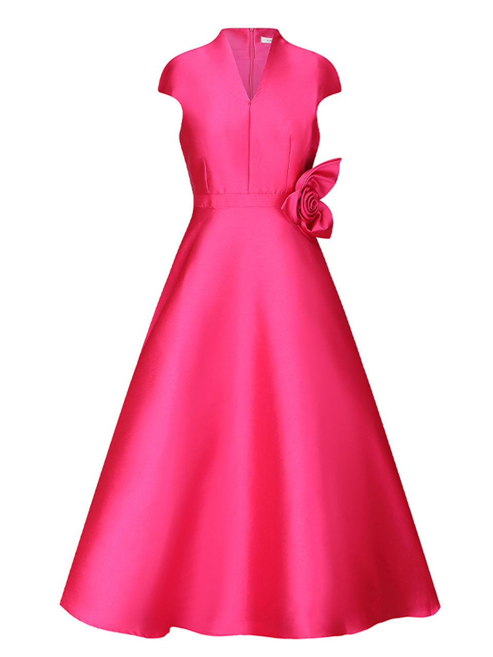 White Satin Cap Sleeve Dress for Wedding Midi Dress