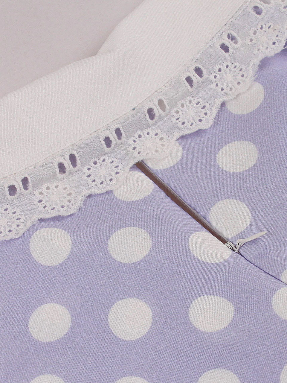 1950s Purple Peter Pan Collar Polka Dots Swing Dress