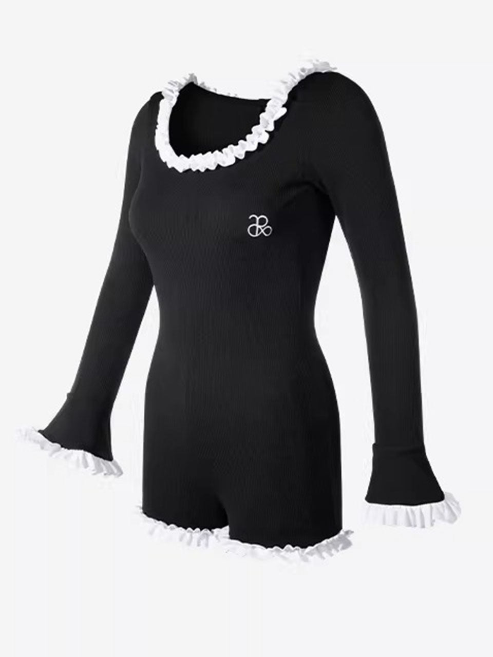 Black Lace U-Neck One Piece Vintage Swimsuit