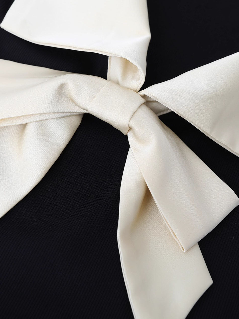 1950s Black and White Contrast Collar Bow Blouse Retro Vintage Top
