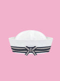 Retro White Canvas Salior Hat