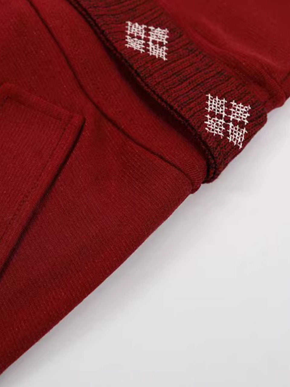 2PS Burgundy Fair Isle Knit Cape