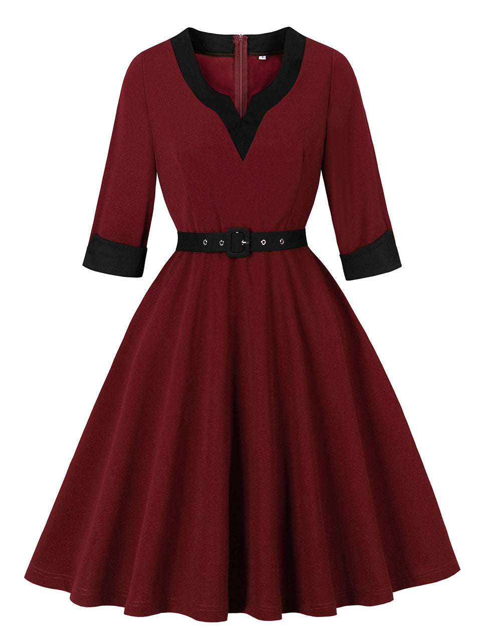 Wine Red Vintage Dress