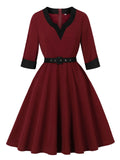 Wine Red Vintage Dress