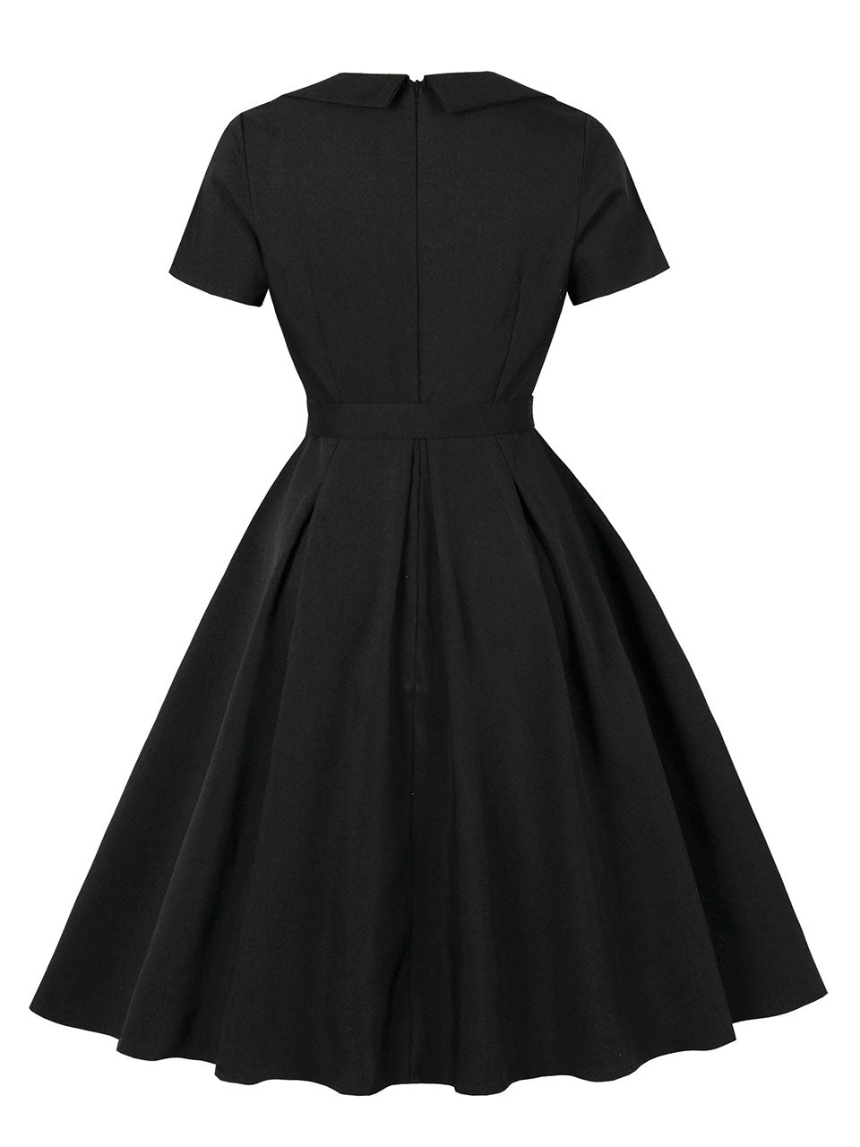 Audrey Hepburn Inspired Black Vintage Dress Handmade Rose