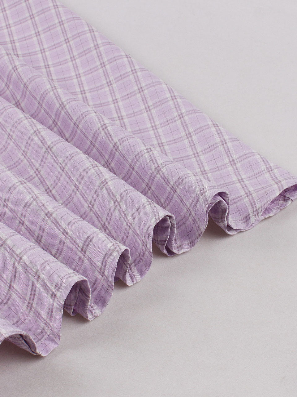 Purple Plaid Square Collar 1950s Swing Dress