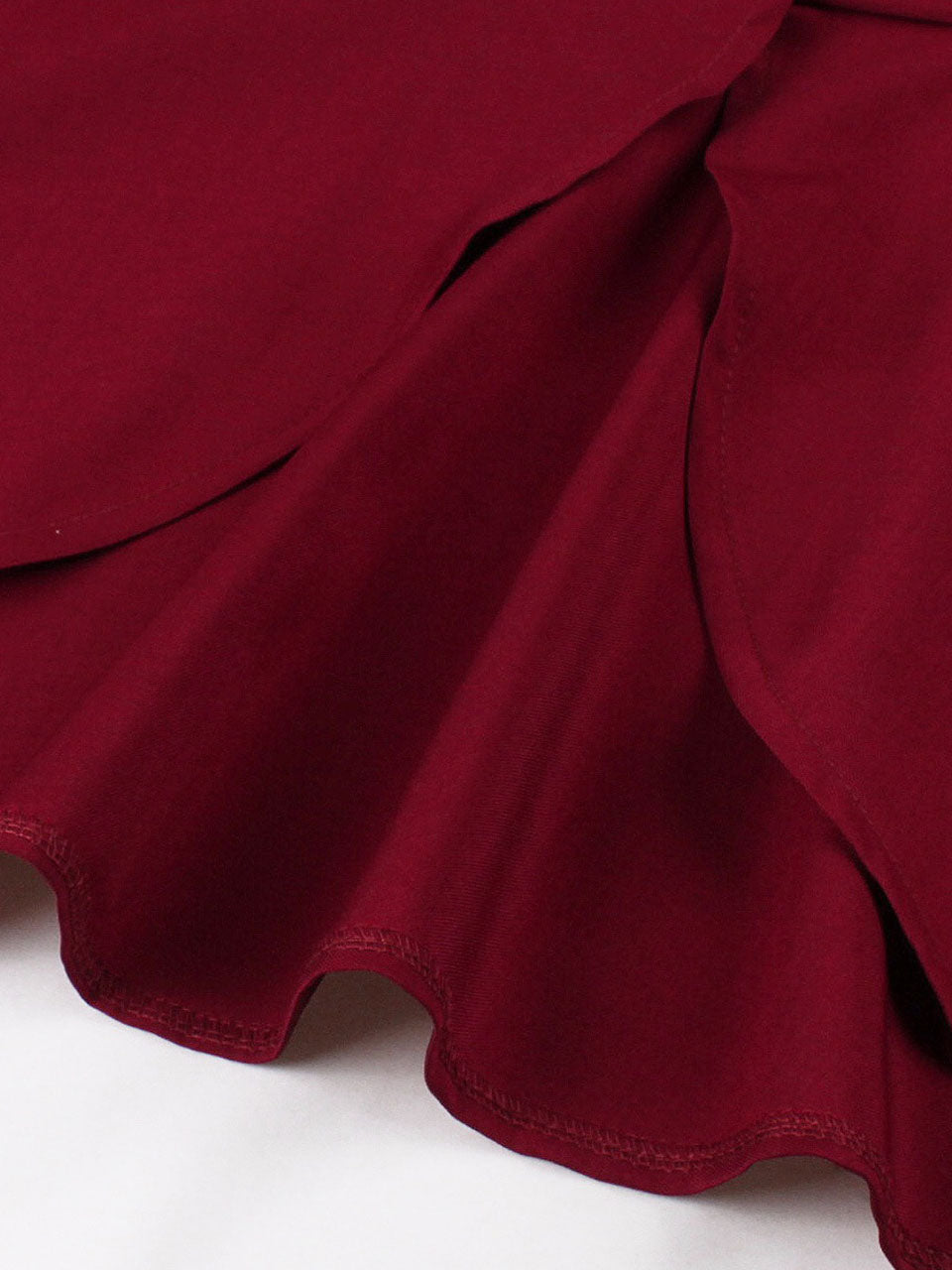 1950s Wine Red Peplum Top