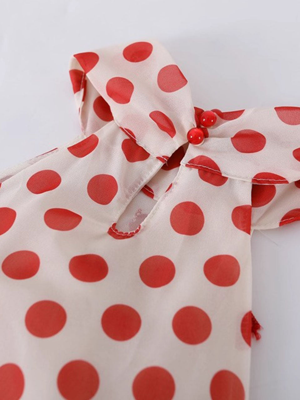 Red Polka Dots Halter 1950S Vintage Top