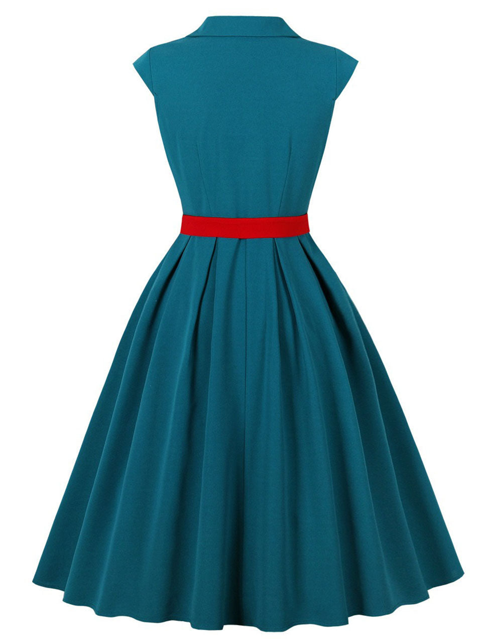 Audrey Hepburn Style Vintage Baby Blue 1950s Cotton Shirt Dress