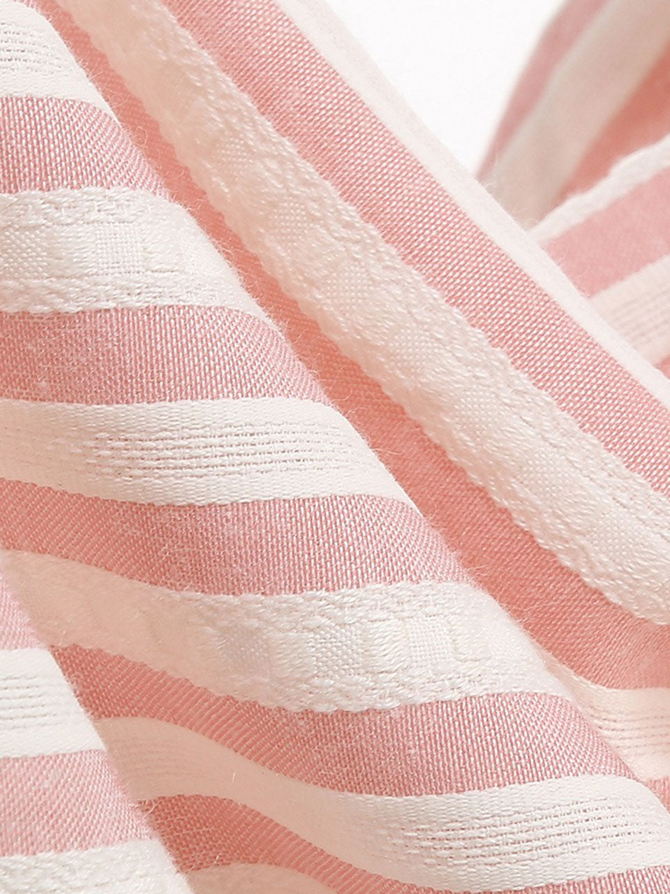 1950S Pink Vertical Stripe  High Waist Pleated Swing Vintage Skirt