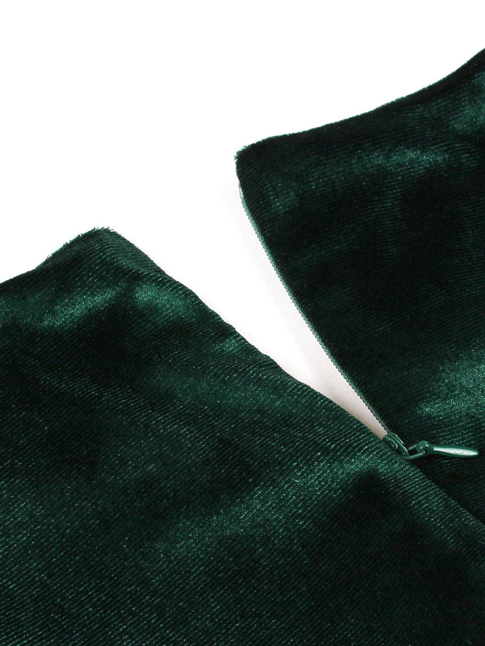 Christmas Green V Neck Velvet 1950S Vintage Swing Dress