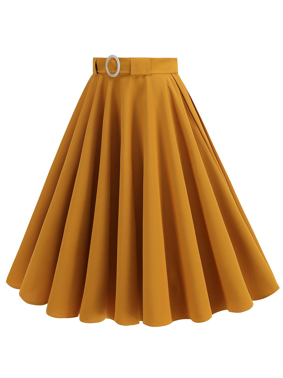 1950s Red High Waist Pleated Swing Vintage Skirt
