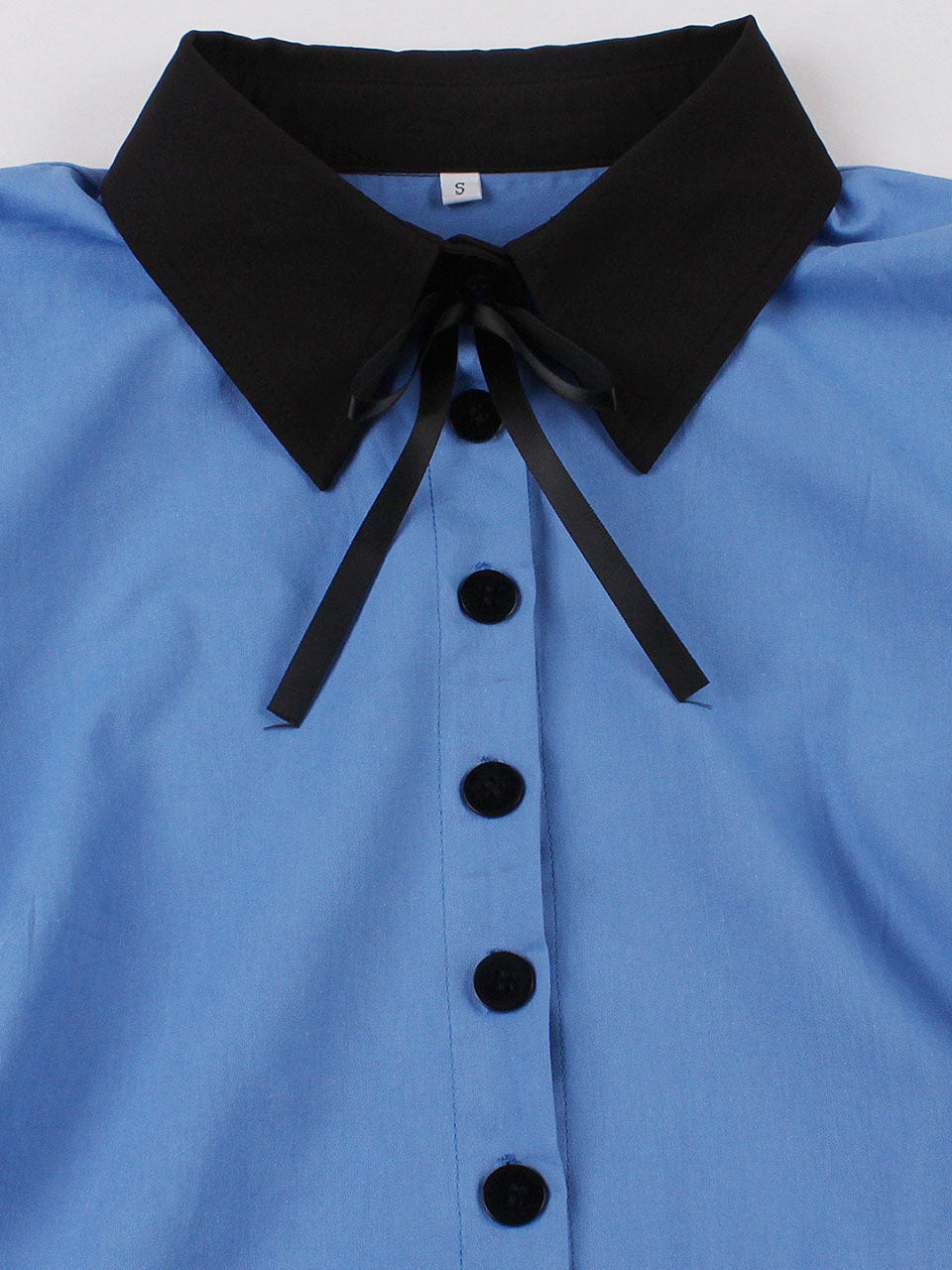 Audrey Hepburn Style Vintage Blue 1950s Cotton Shirt Dress