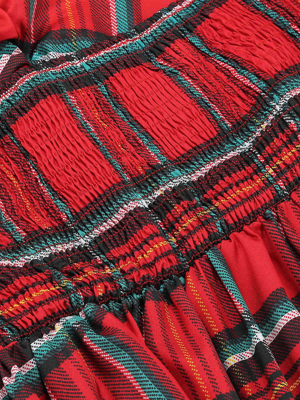 Red Plaid Sleeveless Halter Neck 50S Swing Christmas Dress