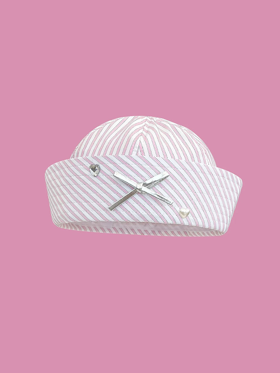 Light Blue Striped Sailor Hat for â€?Retro Canvas Gob Cap