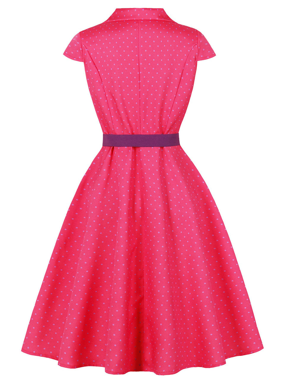 1950s Vintage Blue & Yellow Polka Dot Rockabilly Swing Dress
