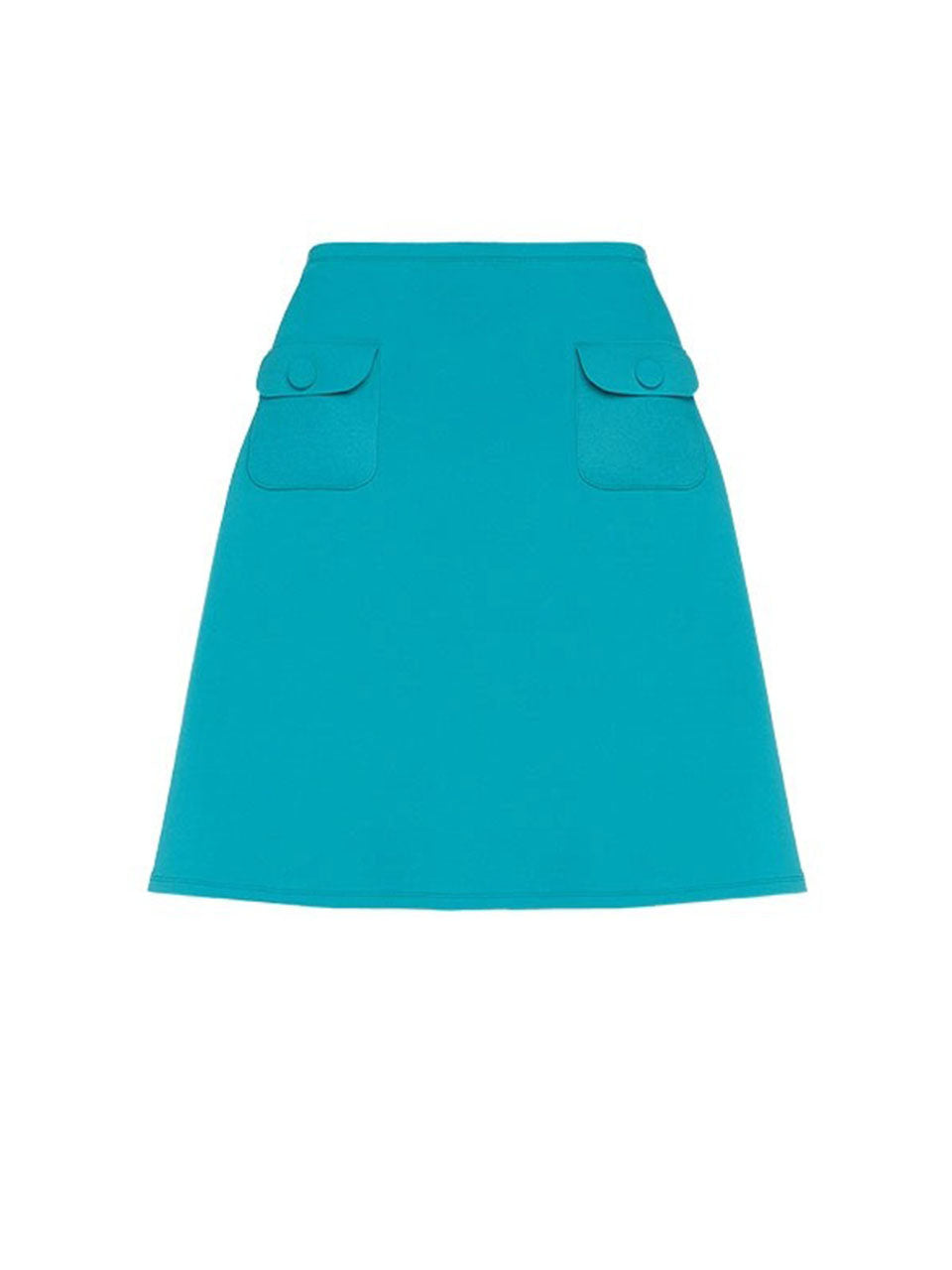 2PS Turquoise Blue Button-Front One-Piece Swimsuit & Pocket Mini Skirt Cover-Up Set
