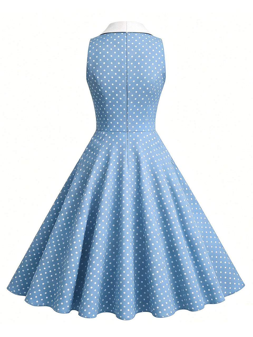 1950s Vintage Polka Dots Sleeveless Retro Swing Dress