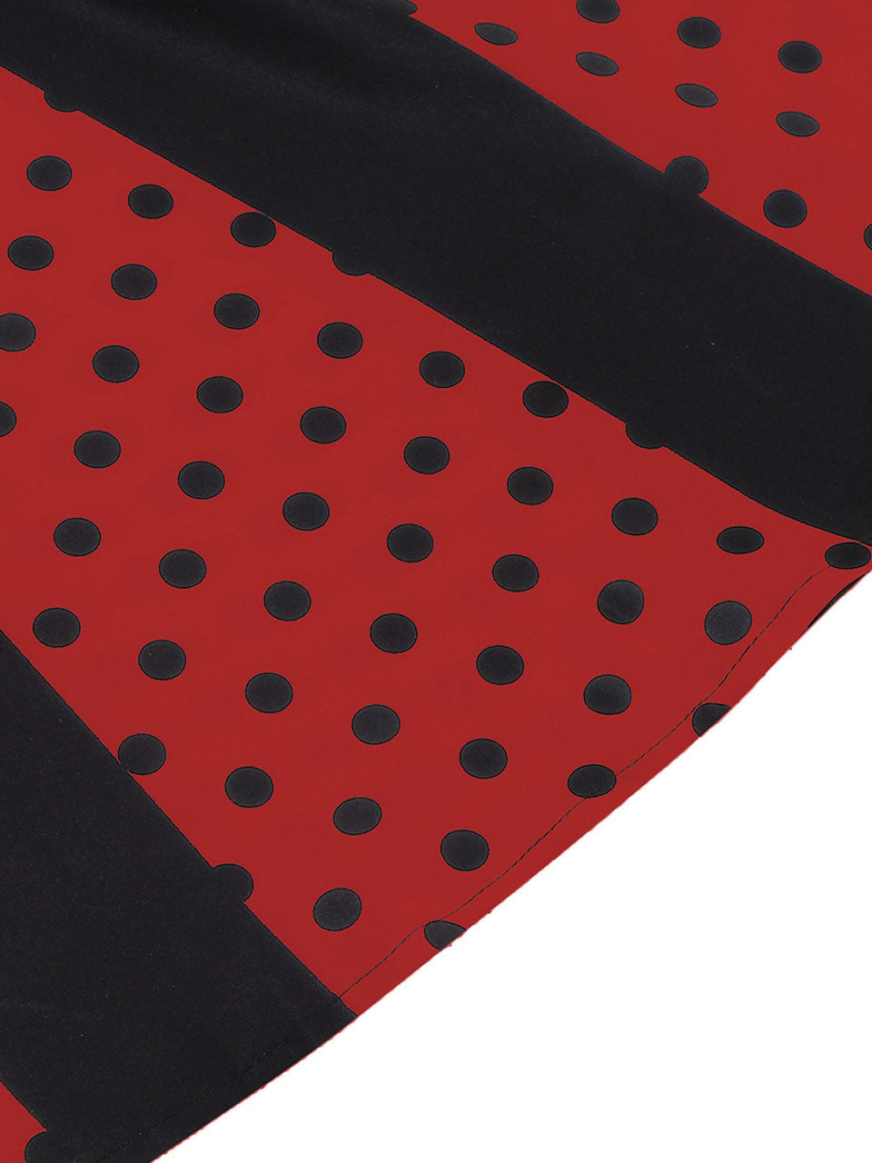 Christmas Red and Black Crew Neck Swing 1950S Vintage Dress