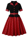 Ladybug Inspired Red and Black Polka Dot Shirt Dress