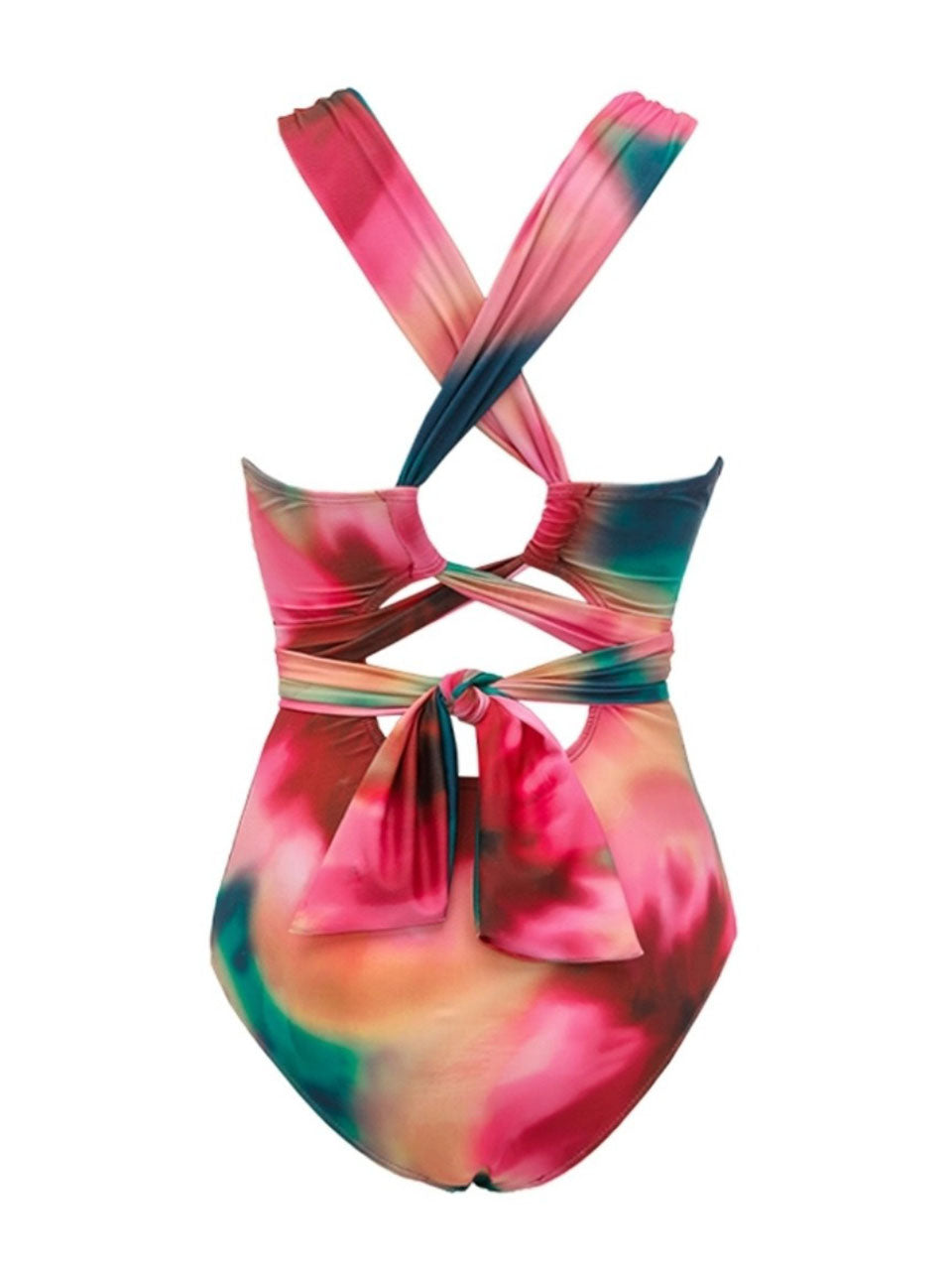 Deep V-Neck Crossback One Piece Swimsuit