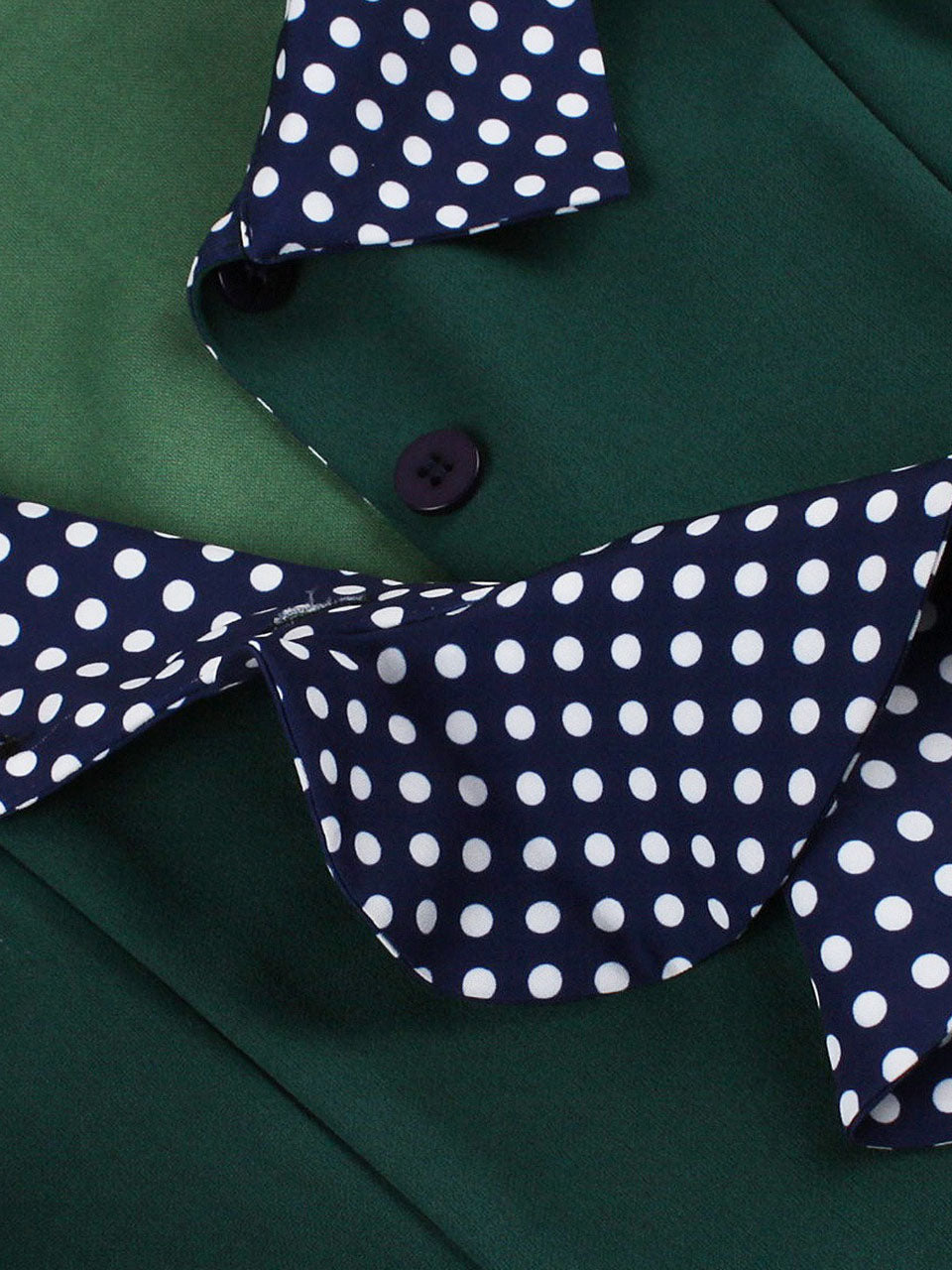 Vintage 1950s Baby Blue Polka Dot Ruffles Swing Dress