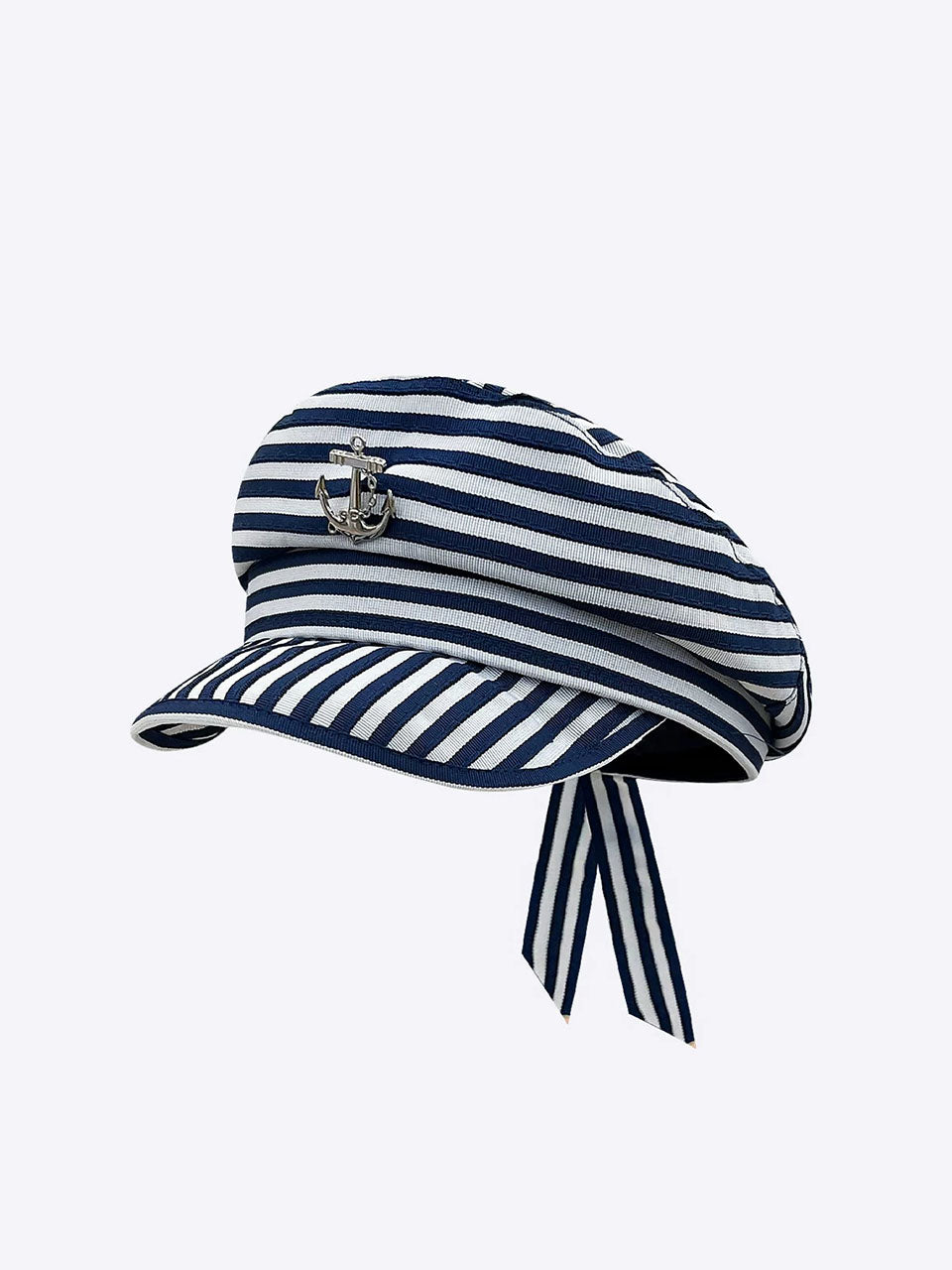 Navy and White Striped Sailor Hat