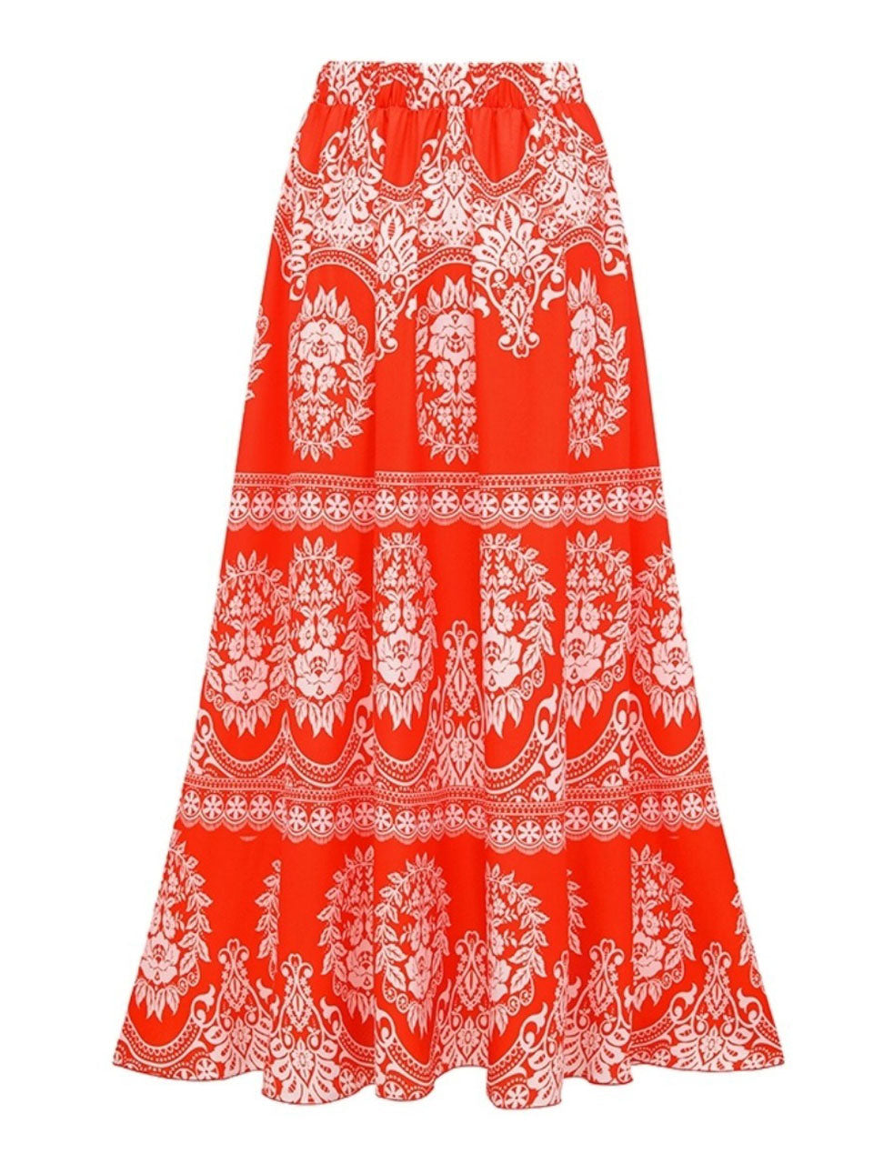 Red Floral Bohemian One Piece Swimsuit