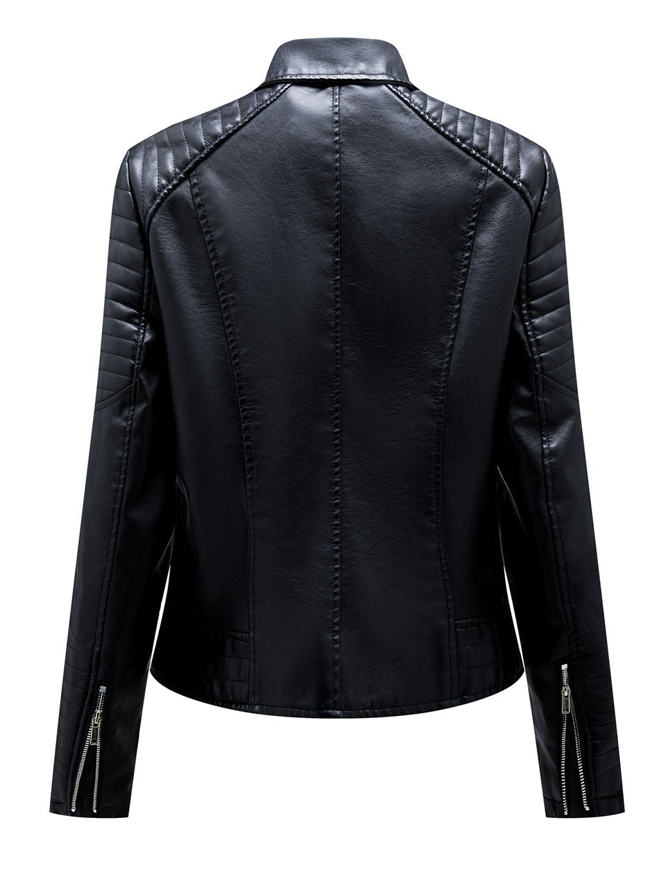 Yellow PU Leather Motorcycle Coat