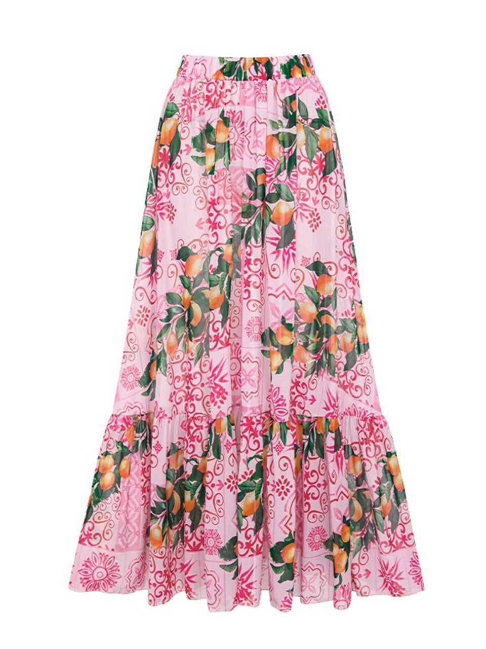 Pink Floral Bathing Suit - 2 Piece Swimsuit and Beach Cover Up Skirt