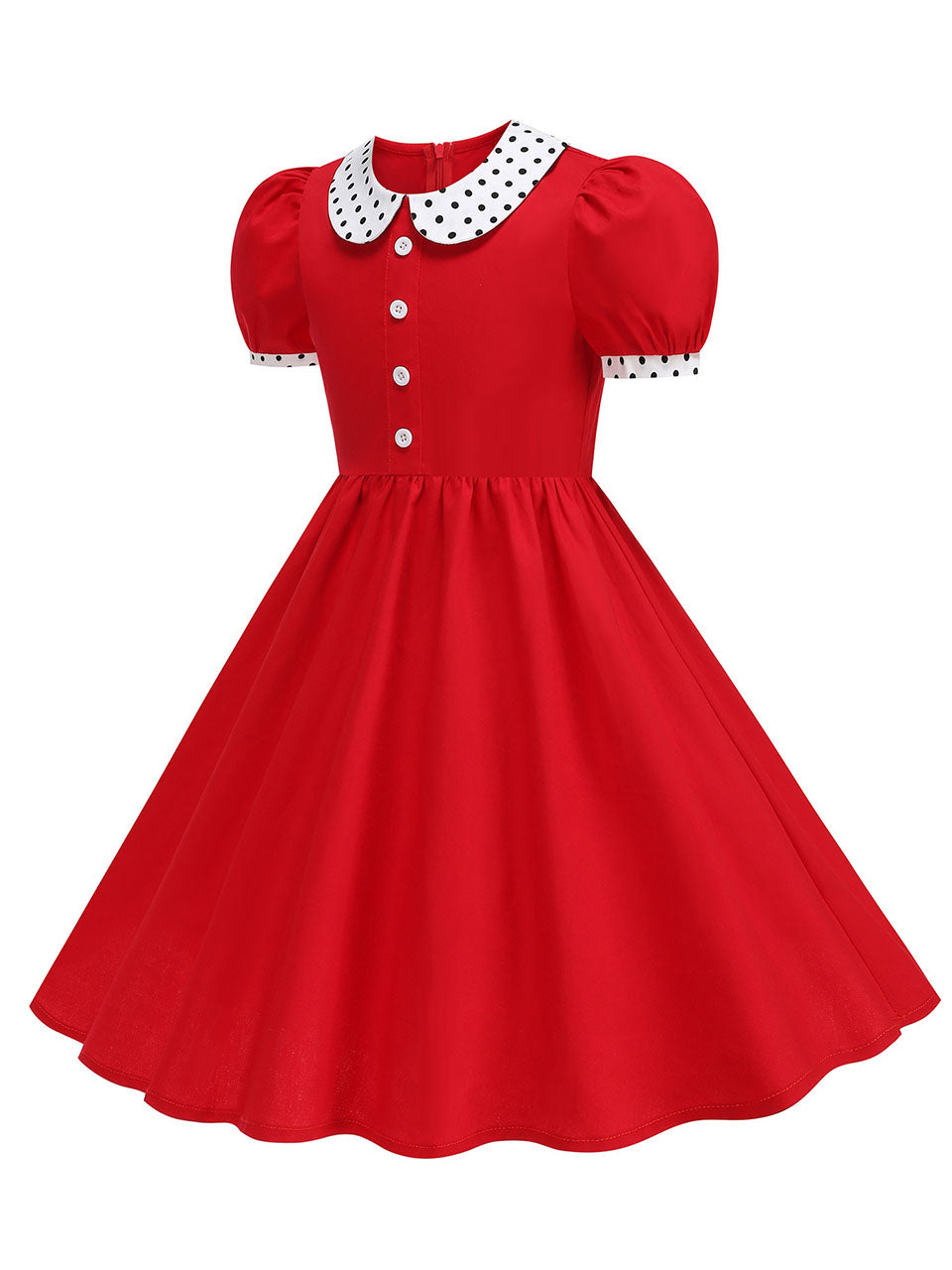 Kids Little Girls' Dress Peter Pan Short Sleeve Cotton 1950S Vintage Dress