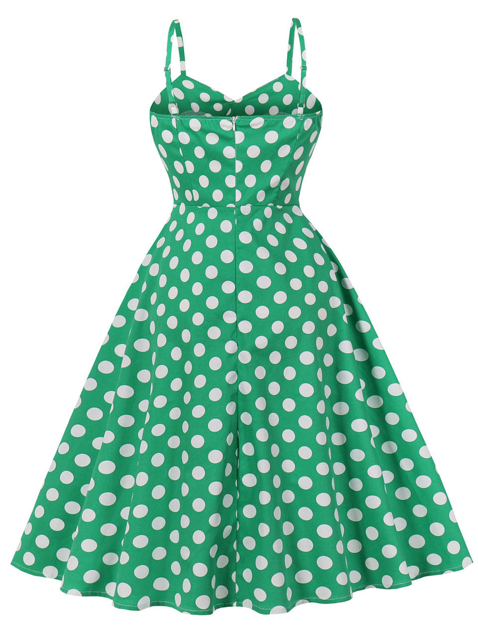 1950s Yellow Polka Dot  Lapel Strap Midi Dress