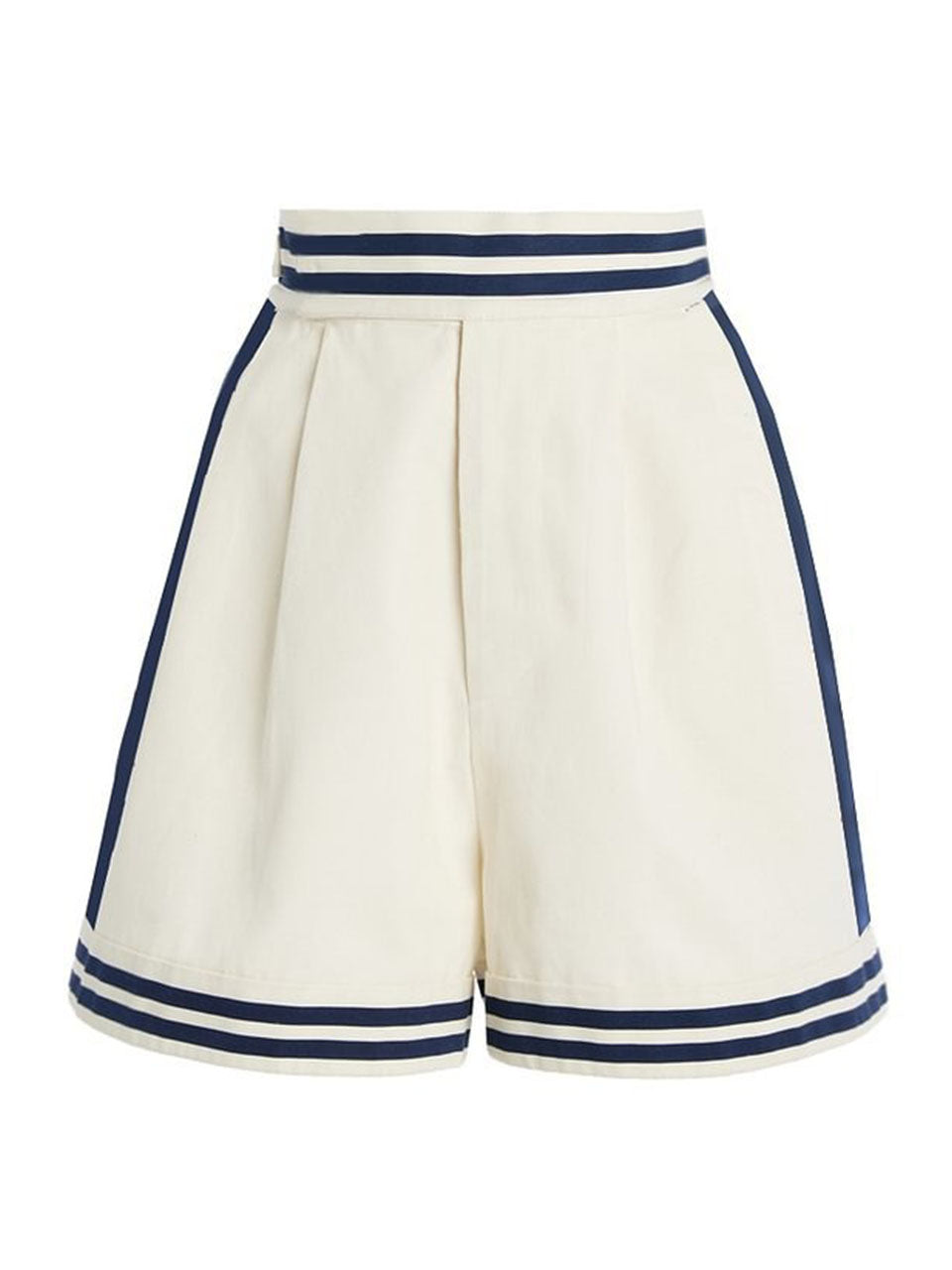 Retro Sailor Striped High Waisted Swimsuit 3-Piece Bikini Set Bow Halter Bikini and Shorts