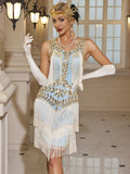 Crew Neck Sequined Beaded Tassels 1920S Gatsby Dress