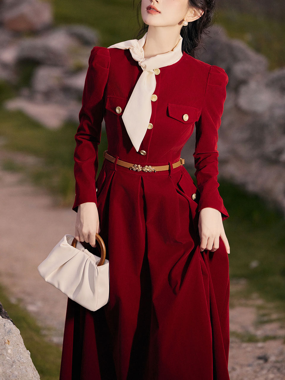 Red Velvet Vintage Dress