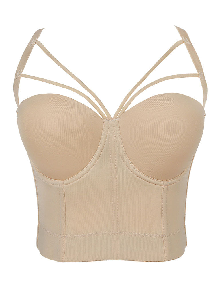 Solid Color Cut Out Corset Camisole Top