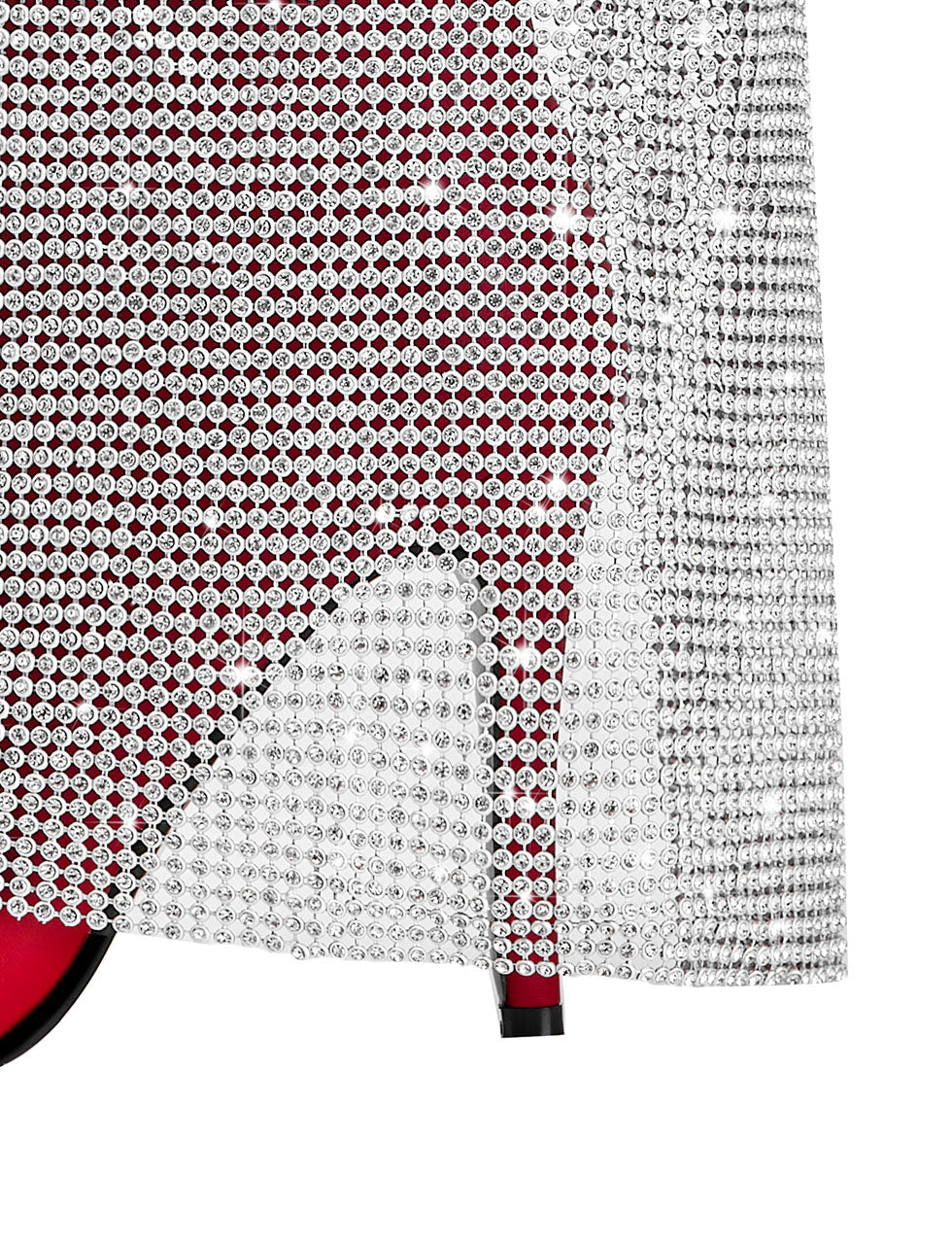 Red High Heel Pointed Toes Luxury Bling Rhinestone Trouser Boots Shoes