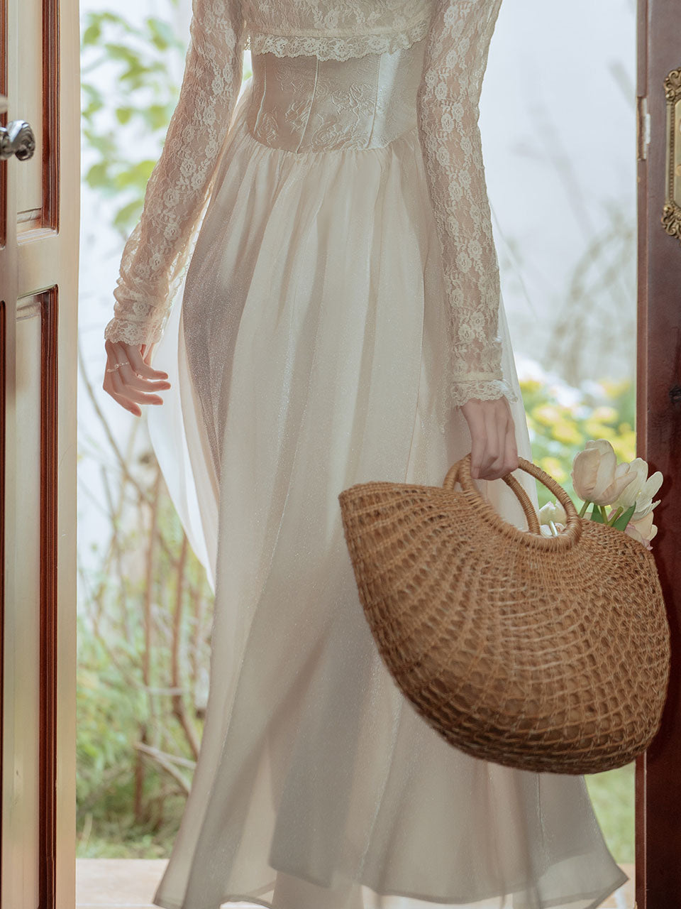 2PS Apricot Lace Spaghetti Strap 1950S Swing Victoria's Fairy Dress