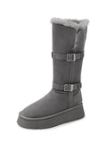 Extra-Warm Platform Gray Winter Boots