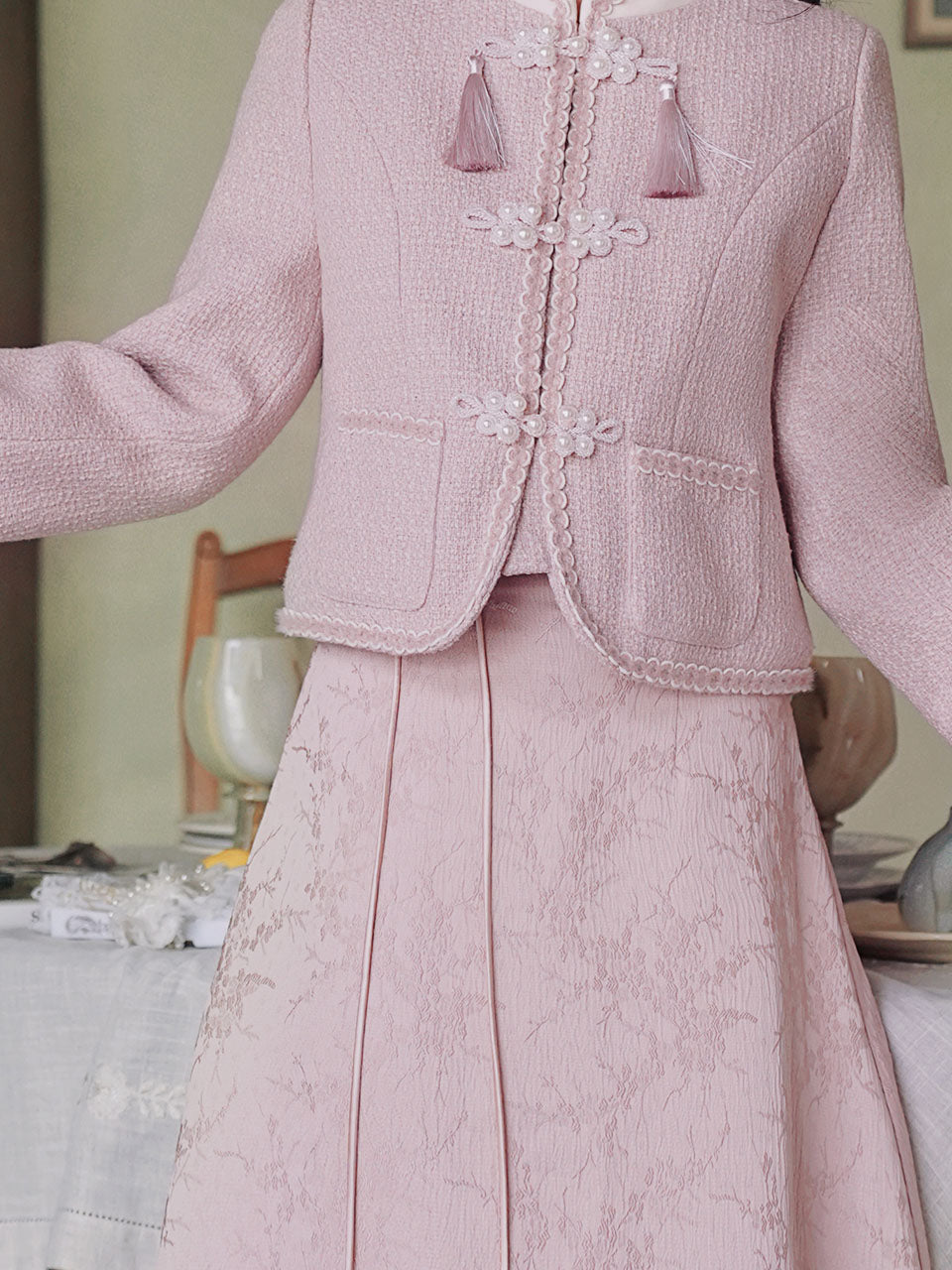 2PS Pink Long Sleeve Warm Coat