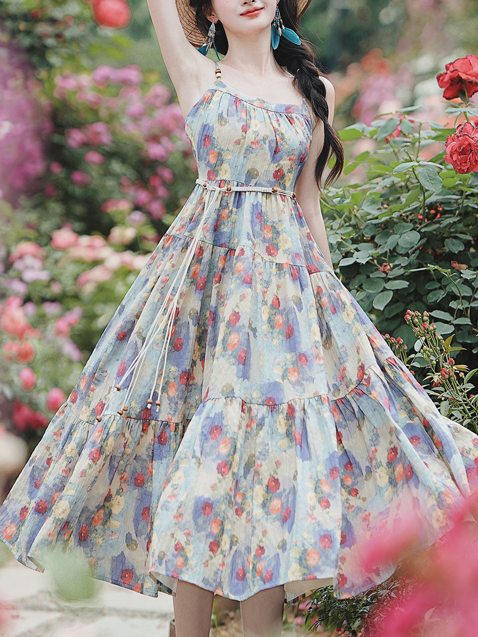 2PS Ethereal Garden Party Floral Spaghetti Strap Dress