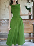 Forest Green Classic 1950s Vintage Dress