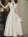 1950s Vintage Halter A-line Gown