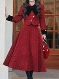 2PS Red Bow Tweed Warm Coat